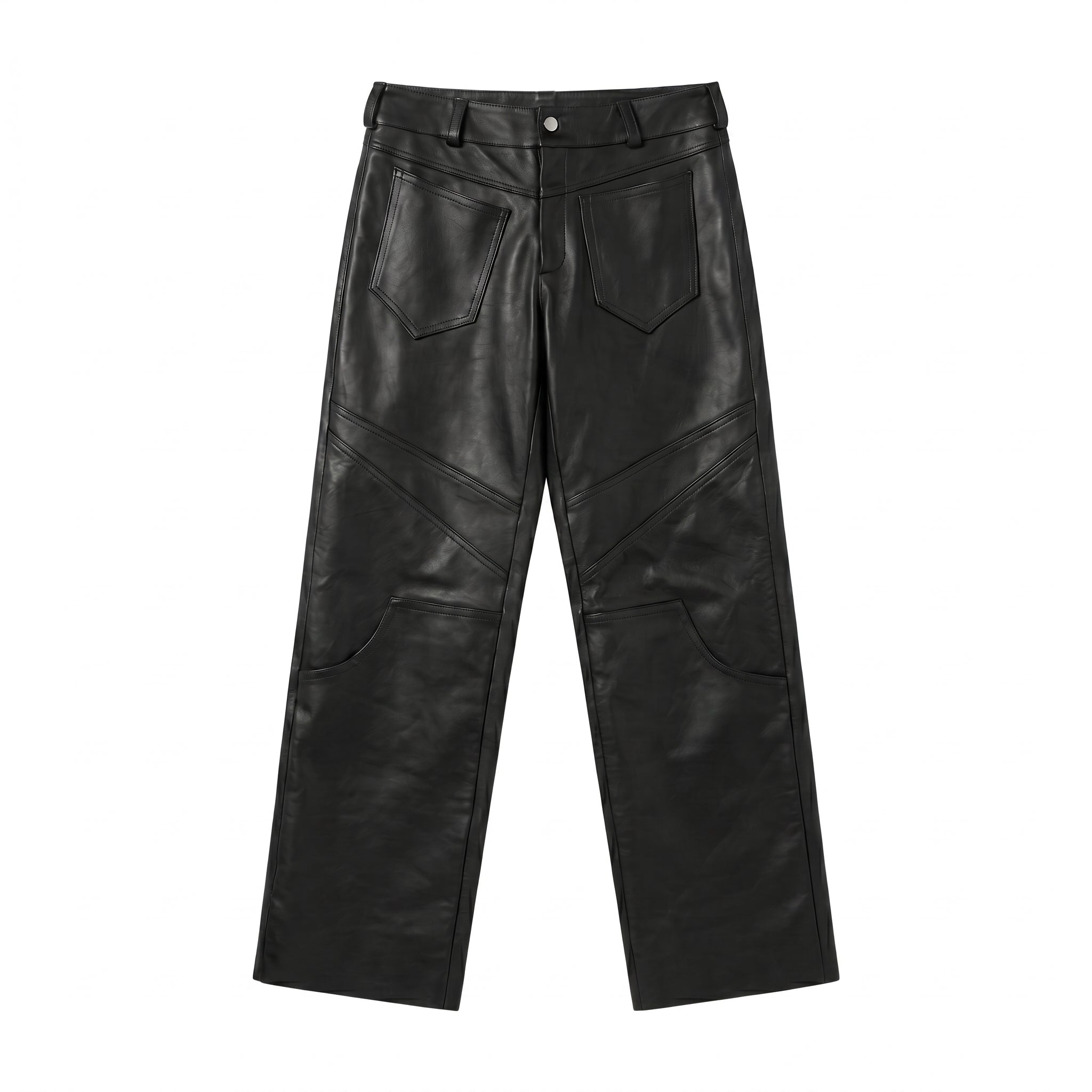 Panel Leather Trousers